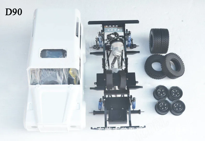 CNC сплав рама автомобиля шасси 1/10 RC гусеничный D90 с корпусом