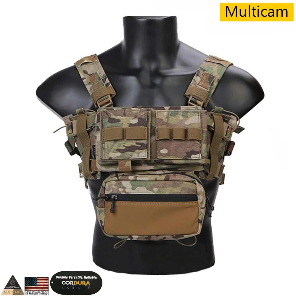 EMERSONGEAR, тактическая нагрудная установка, микро бои, Chissis MK3, нагрудная установка, для страйкбола, для охоты, боевой жилет с 5,56, маг, сумка, Мультикам