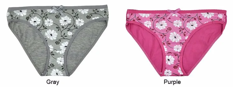 LOBBPAJA 5 шт./лот Женщина Underwear Хлопок Цветочные Печати с Низкой Посадкой, Трусы Женские Комбенизоны Трусы Белье Intimates для Женщин