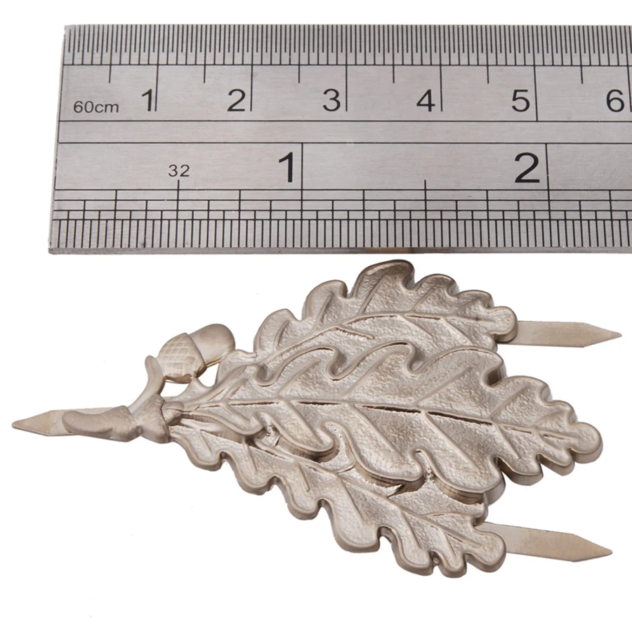 Значок в виде крышки с листьями из немецкого металла Второй мировой войны|silver