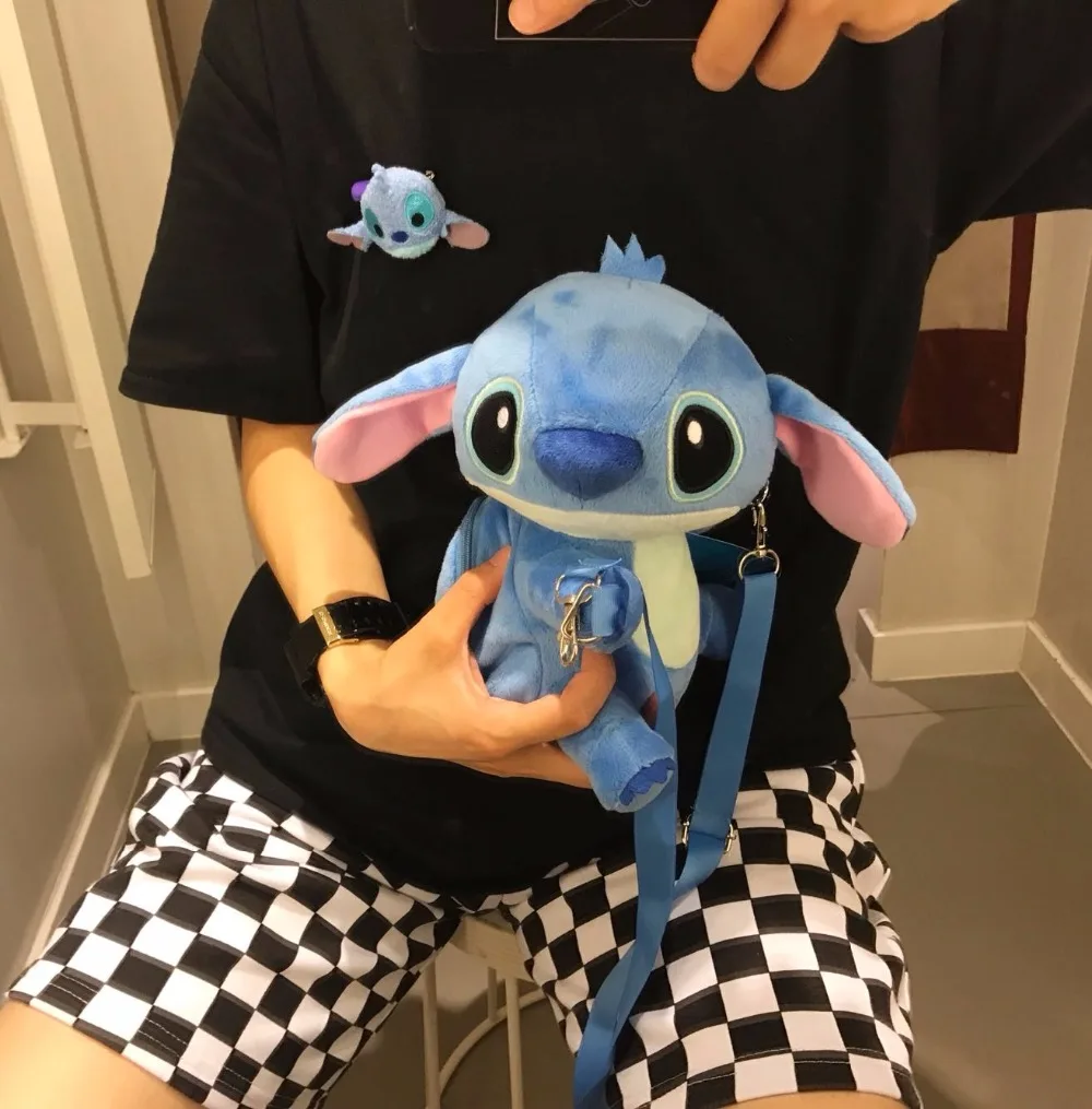 Lilo Stitch Kawaii Peluche Stitch плюшевая милая сумка-мессенджер в форме животного, сумка на плечо, кошелек для монет, плюшевая сумка, рождественский подарок для девочки