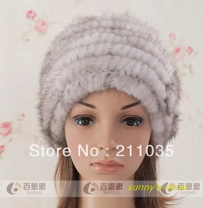 Для женщин зимняя норковая вязаная шапка берет Термальность меховая Кепки Lady