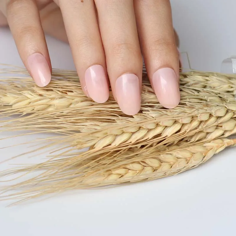 Однотонные модные яркие овальные декоративные искусственные ногти Длинные
