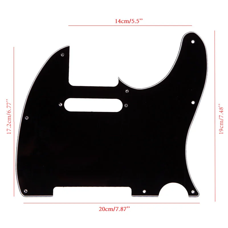 3 слоя Tele стиль электрогитара pick Guard царапина пластина подходит Telecaster Черный Высокое качество guitar pick guard