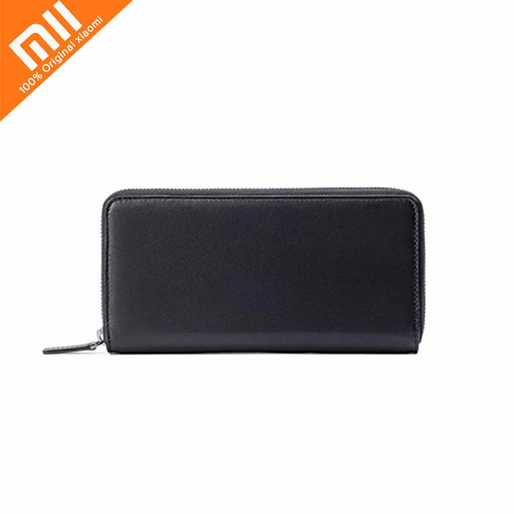 Xiaomi 90fen бизнес Минималистичная молния Вокруг кожаный бумажник сумка для
