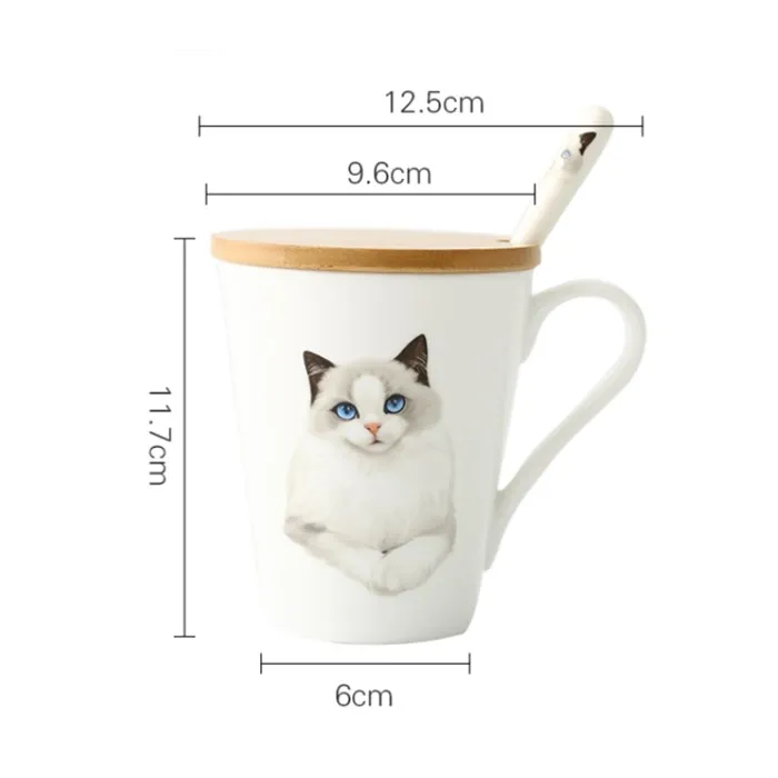 Новинка, керамические кружки Ragdoll Cat, милые чашки с животными, Студенческая пара, кружка с молоком, для офиса и семьи, кофейная чашка с крышками