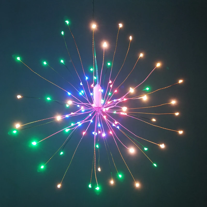 2019 Hanging Starburst String Light 100LEDs 200 Leds DIY firework Copper Fairy Garland christmas lights outdoor Twinkle Lights | Лампы и