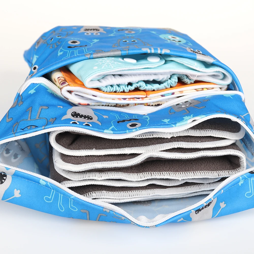 [CHOOEC] New Wet Bag Washable Reusable Cloth diaper Nappies Bags Waterproof Swim Sport Travel Carry bag Big Size: 30X36 cm