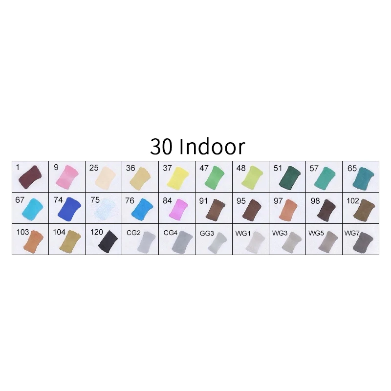30INDOOR TOUCHFIVE 12/24/30/40/60/80/108/168 Цвета маркер для рисования на спиртовой основе кисть манга рисунок с двойной головкой маркеры товары для рукоделия - Цвет: 30INDOOR