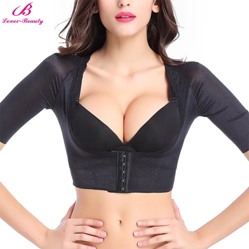 Lover beauty, женское корректирующее белье, топы на бретелях для похудения, короткий рукав, Корректирующее белье для рук, пуш-ап, грудь, корсет для коррекции осанки