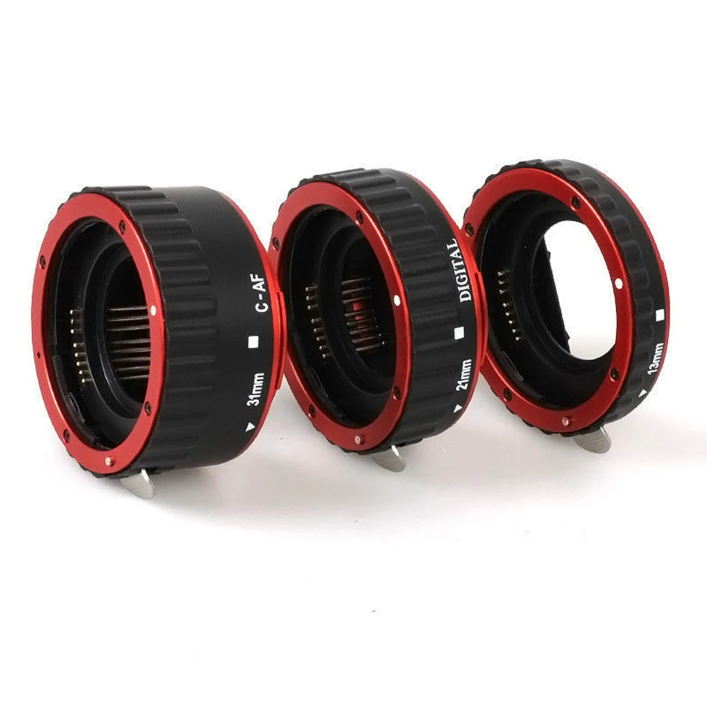 Красное металлическое Крепление с автофокусом AF макро Удлинительное Кольцо для