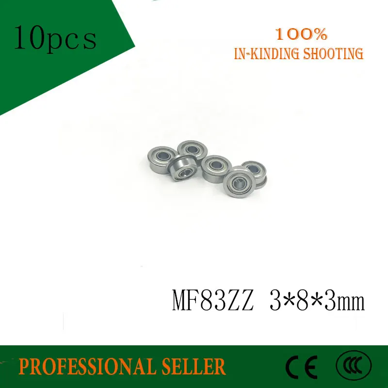 

10pcs MF83ZZ FR830ZZ ABEC-5 deep groove ball bearing 3*8*3mm miniature bearing with flange