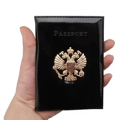 Черный Унисекс, роскошная мужская дорожная Обложка из искусственной кожи, эмблема разных стран, Обложка для паспорта, недорогая Милая Водонепроницаемая семейная Обложка для паспорта для леди - Цвет: Черный