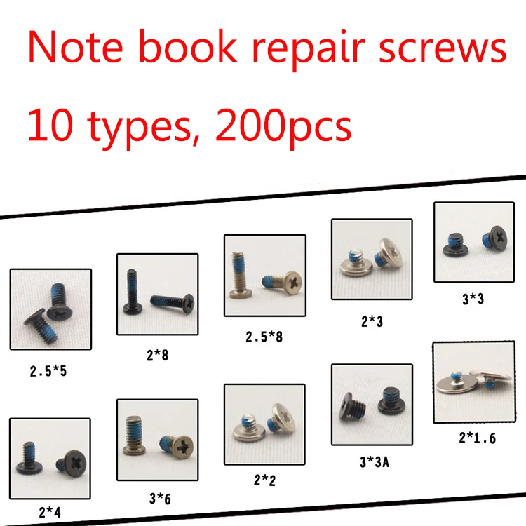 200 шт./упак. Note набор ремонтных винтов 10 типов шт небольших винтов.|screw set|small screwsscrew