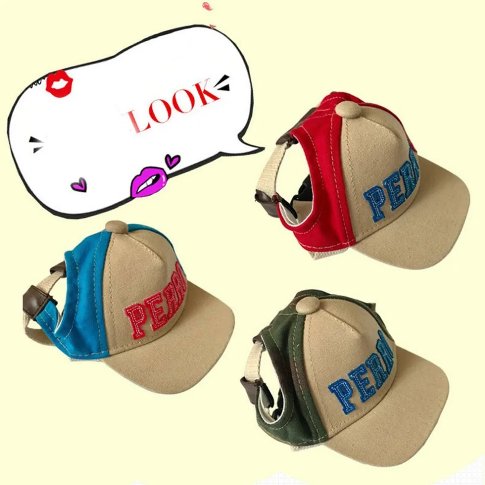 Защита от солнца Pet Hat Собака Бейсбол Кепки дышащая парусиновая летом собака