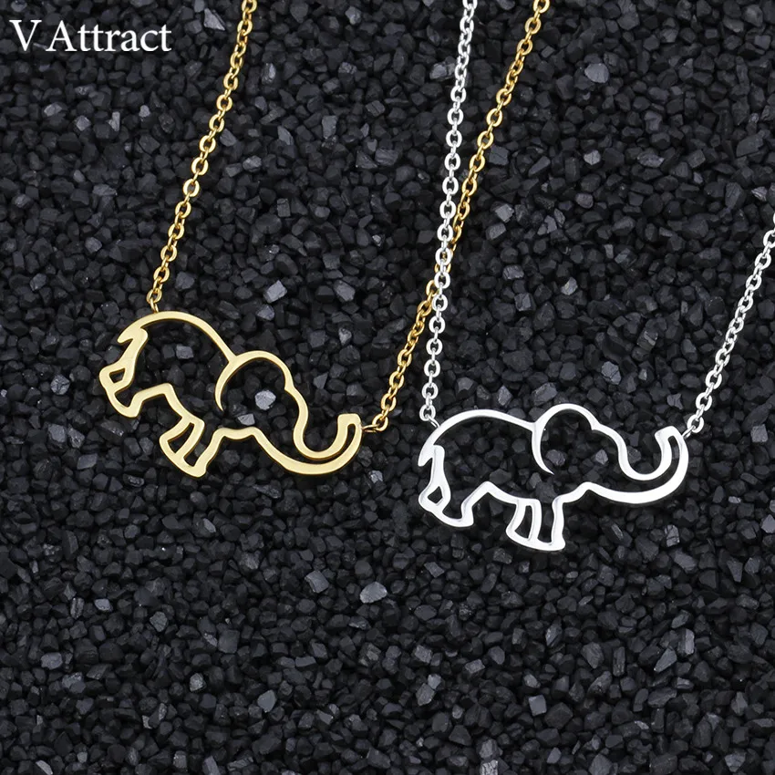 V Attract Gold Silver Bijoux Femme Tattoo Choker 2017 BFF Jewelry Lucky Origami Elephant Statement Necklace for Women Collier|statement
