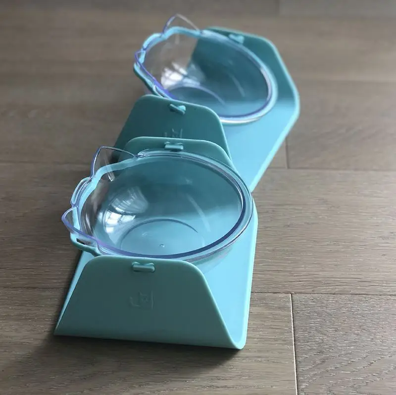 Blue Регулируемая кормушка для домашних животных, миска для собак, кошек, регулируемая кормушка для питья, фонтан для кормления, корм для домашних животных, блюдо для собак, кормушка, посуда - Цвет: Blue