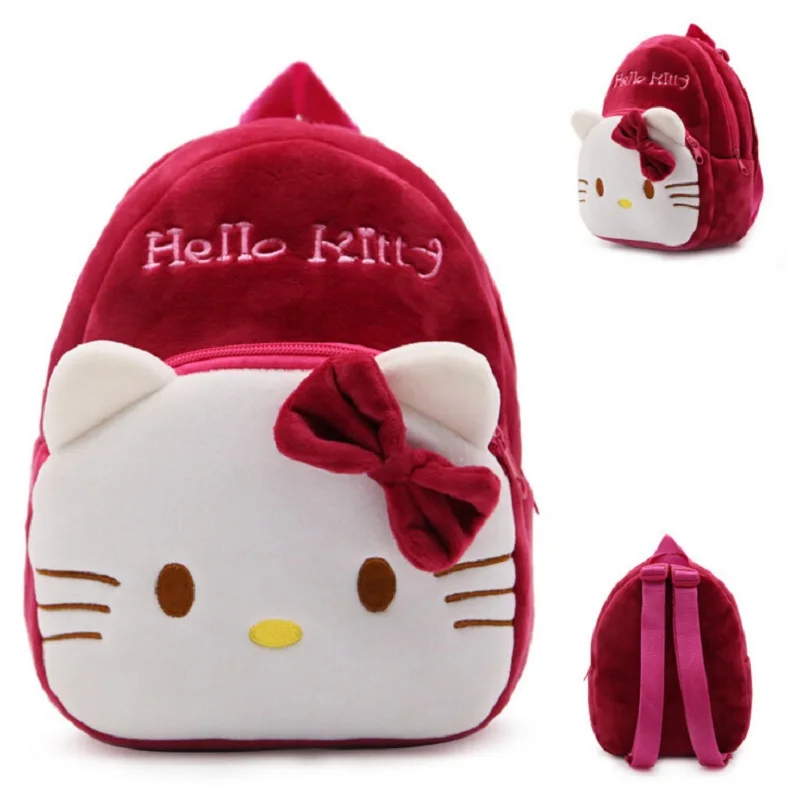 Красное вино hello kitty Плюшевые Рюкзаки Мультфильм игрушка рюкзак девушка характер школьная сумка мини школьный S2162