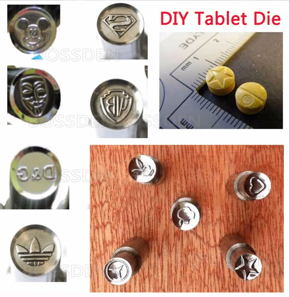 BOSSDEN Round Tablet Die 3D Punch Press Mold Candy Punching Custom Logo Calcium | Инструменты