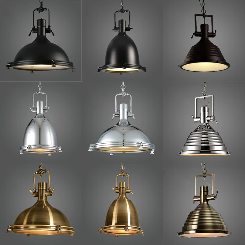 

Classic Loft retro Industrial metals hang pendant lamps E27 AC 110V 220V LED pendant lights For Kitchen fixtures living room bar