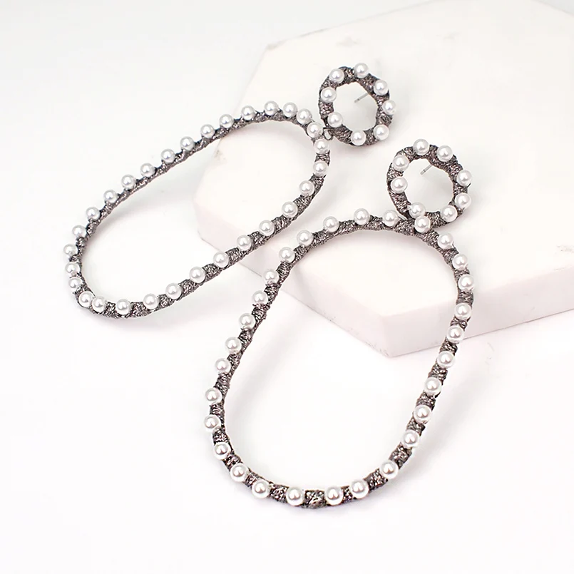 Искусственные жемчужные серьги с подвеской для женщин модный большой подвесной элегантный ювелирный аксессуар подарок Brincos Pendientes UKEN.