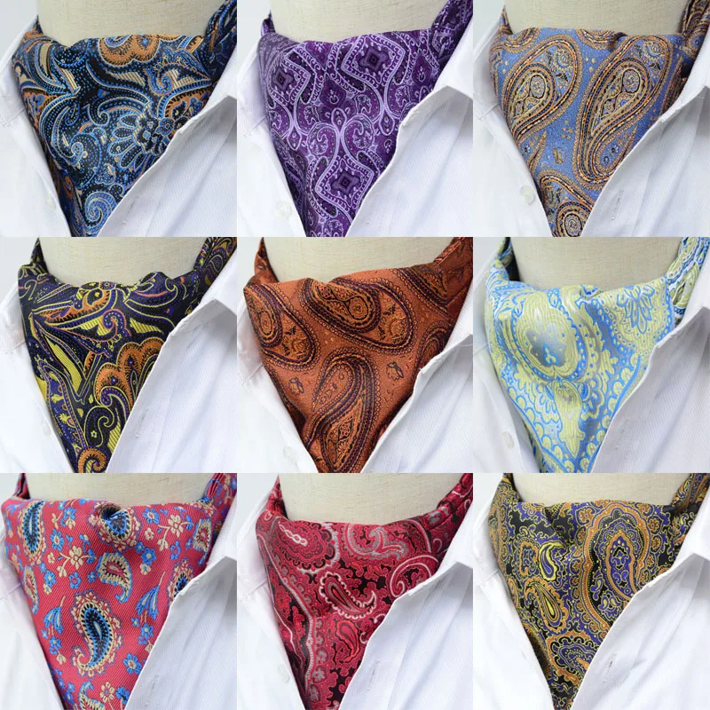 YISHLINE мужской галстук Аскот винтажный цветочный Пейсли формальный Шелковый