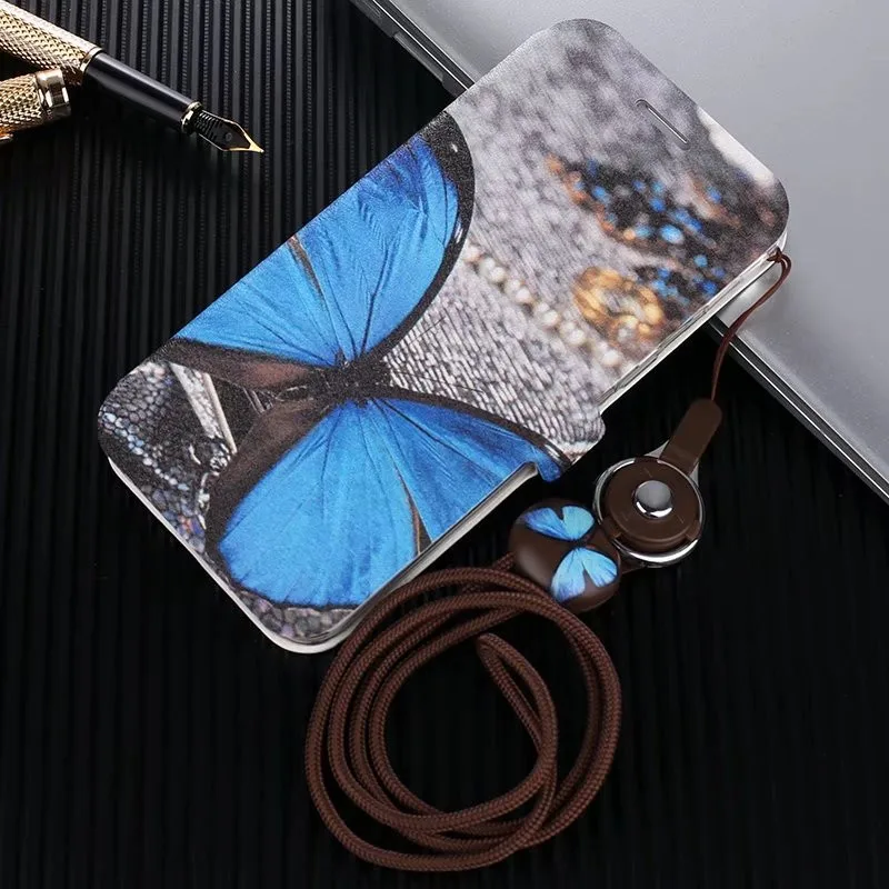Butterfly PCDG флип-чехол для xiaomi redmi 4X чехол для xiaomi redmi 4x Обложка для бумажника, Кожаная подставка флип-чехол s capa с ремешком - Цвет: Butterfly