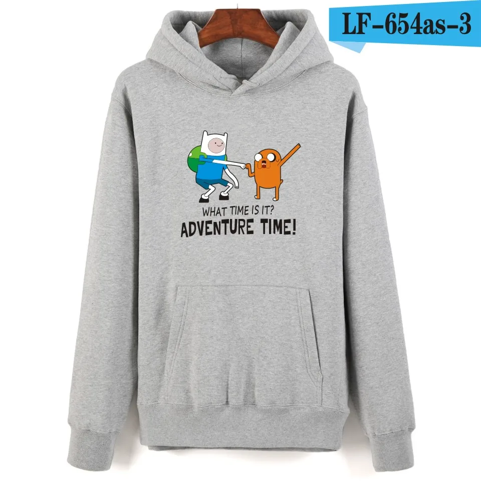 gray Aikooki Adventure Time/толстовки с капюшоном для мальчиков и девочек; черный свитер; сезон осень-зима; одежда в стиле «хип-хоп», «Harajuku Polluvers» - Цвет: gray