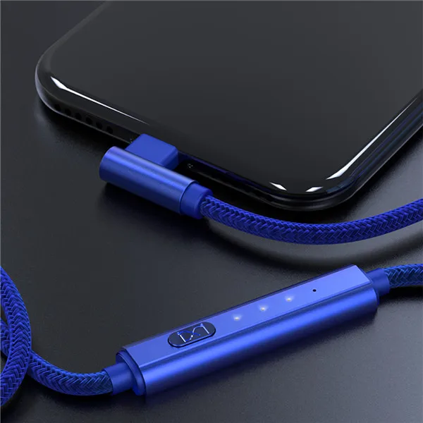 Blue Ranboda usb type C кабель синхронизации 2 м с нейлоновой оплеткой type-C кабель 3,1 с таймером переключатель для huawei samsung Xiaomi Android смартфон - Цвет: Blue