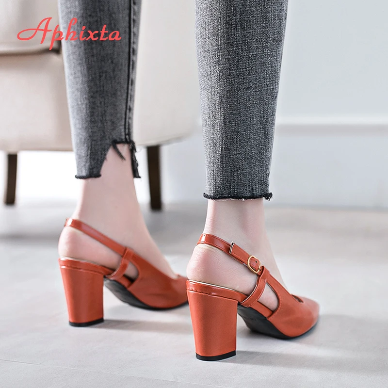 Туфли-лодочки Aphixta женские лакированная кожа пикантные сандалии заостренный