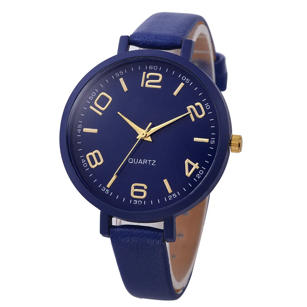 Dark Blue Женские Модные Часы повседневные шашки из искусственной кожи Кварцевые аналоговые наручные часы Роскошные женские повседневные платья Часы Relogio Feminino# C - Цвет: Dark Blue