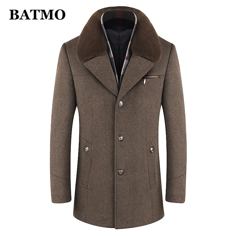 Мужской шерстяной Тренч BATMO повседневное зимнее шерстяное пальто большие