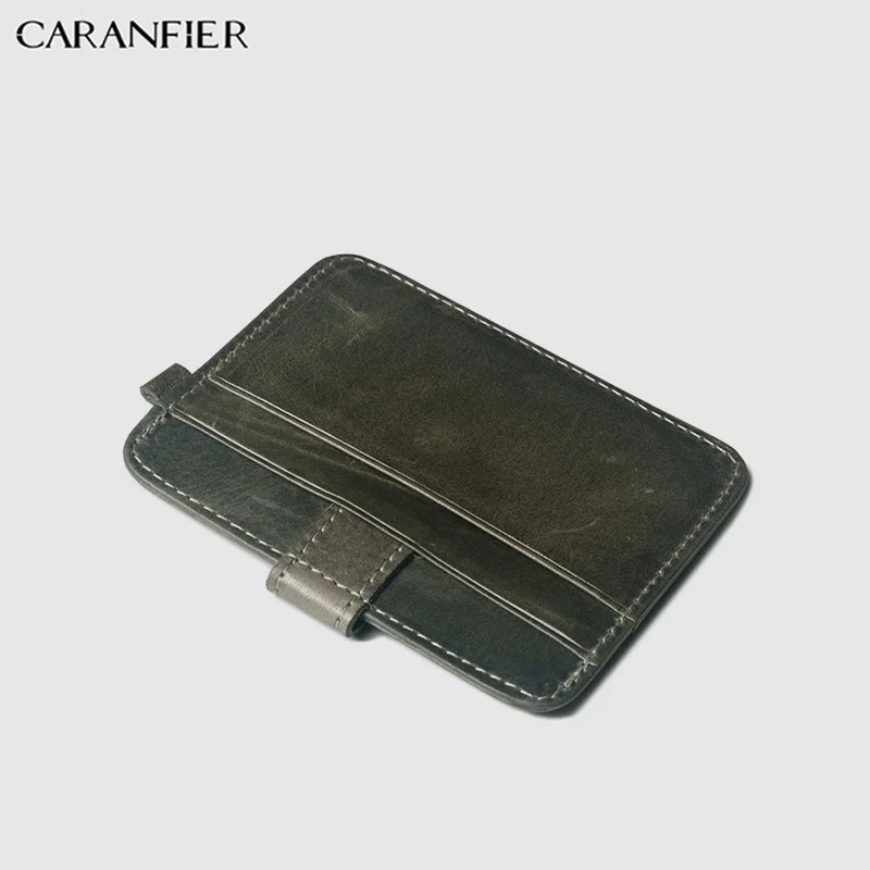 Мужской кошелек CARANFIER повседневный однотонный Короткий держатель для кредитных