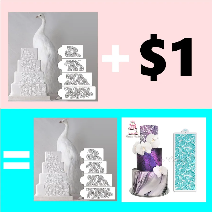 Трафарет для торта с павлином 4 шт./компл.|cake stencil|decorating toolsmoldes fondant |