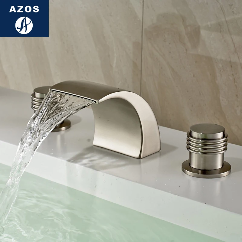 Azos Split FaucetDiscoloration водопад латунный хромированный переключатель холодной и