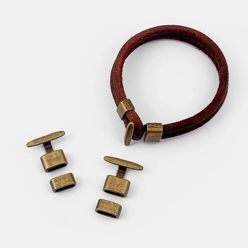 5 комплектов Т-образный крючок для браслетов застежка отверстия 10x5 мм двух