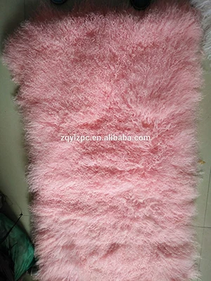 Pink Модный ковер из тибетского ягненка, покрывало из козьей кожи, покрывало из овечьей шерсти - Цвет: Pink