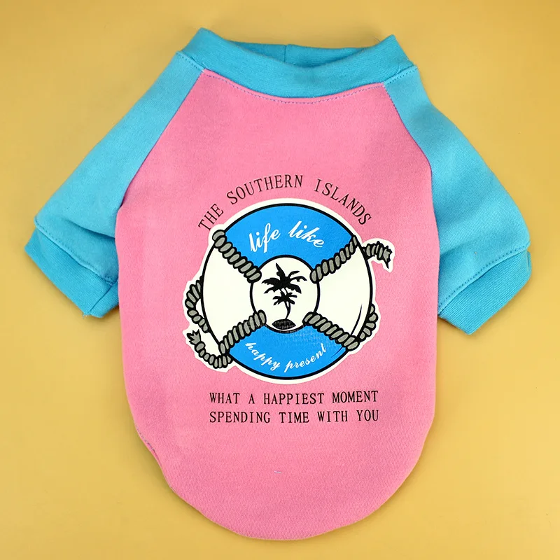 1 шт. Осень Зима Письма Печатаются Хлопок Одежда Для Собак Теплый Собака