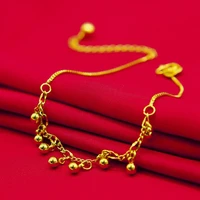 bells anklet chain classic style yellow gold filled lovely womens beach foot chain sexy accessories