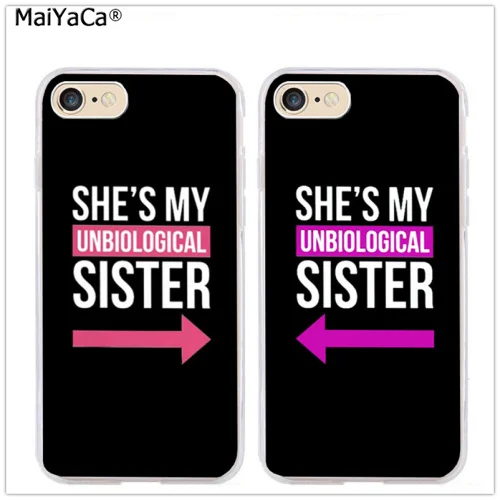 Мягкий силиконовый прозрачный чехол для телефона BFF she is my sister best friends iphone 5s se 6 6s 6plus