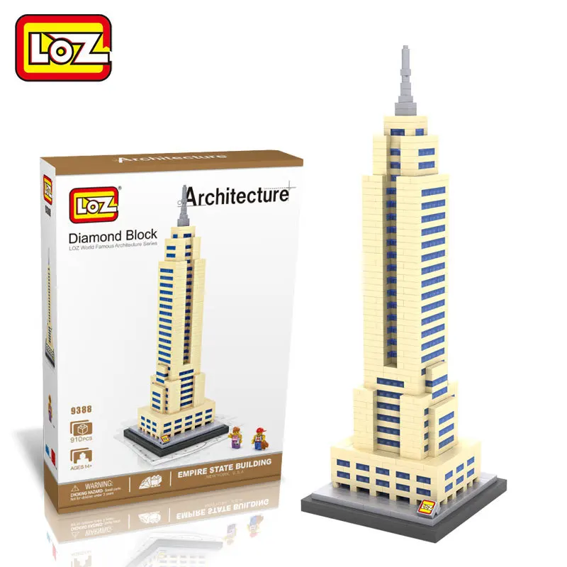 LOZ Blocs de Строительная Архитектура модели Briques Ville Empire State Building Jouet Forge World BRICOLAGE Jouets Educatifs