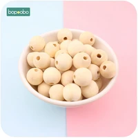 bopoobo wood beads natural maple wooden baby teething beads 12mm 20mm beads for jewelry diy making toys baby teether