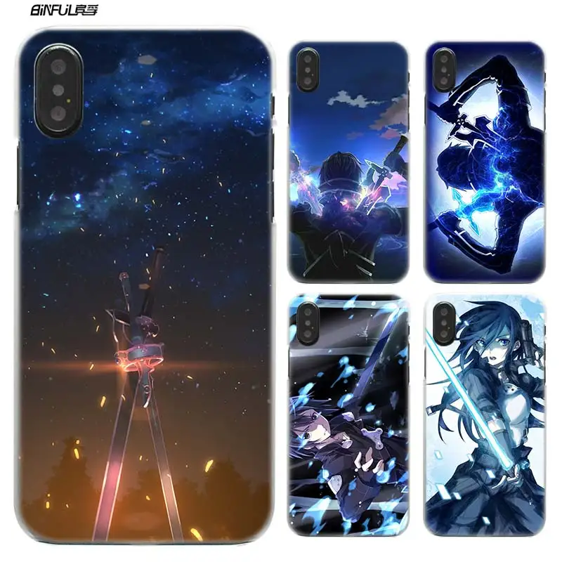 Sword Art Online САО манга жесткий пластик для iPhone XS Max XR X 10 7 8 6 6S Plus 5S SE 5 4S 4 5C Прозрачный чехол для телефона
