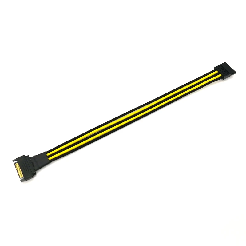 Смешанные цвета втулки SATA 15Pin папа мама удлинитель питания|sata 15pin|sleeved satapower extension
