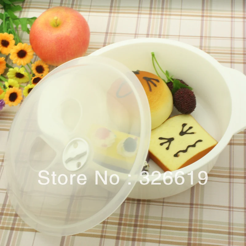 

plastic bowl white 1.6L 8" solid single microwave oven Medium pot bowl steamer
