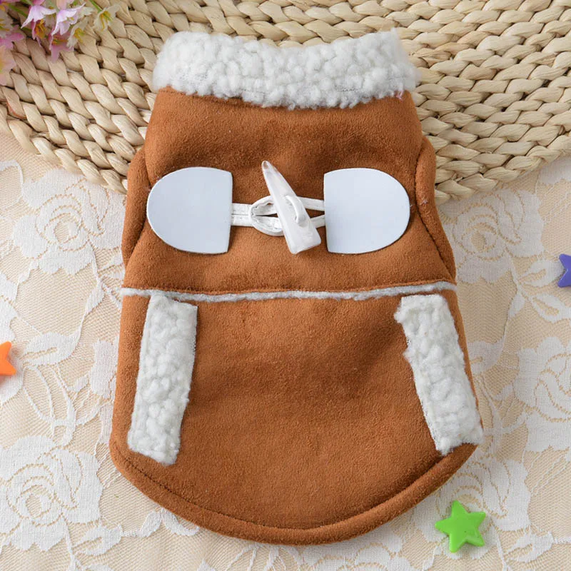 Pet Clothes Winter Jackets Suit Warm Fleece Vest Velet Small Dog Motorcycle Waistcoat Coat Clothing Coats NEW Supplies | Дом и сад