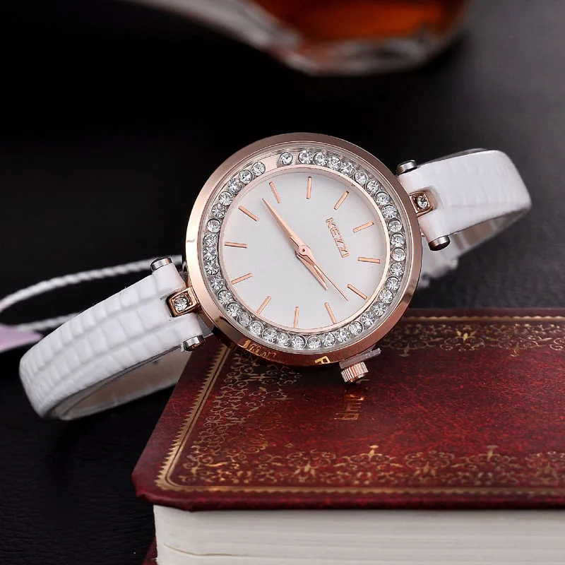 Женские наручные часы Elegance KEZZI тонкий ремешок блестящие стразы