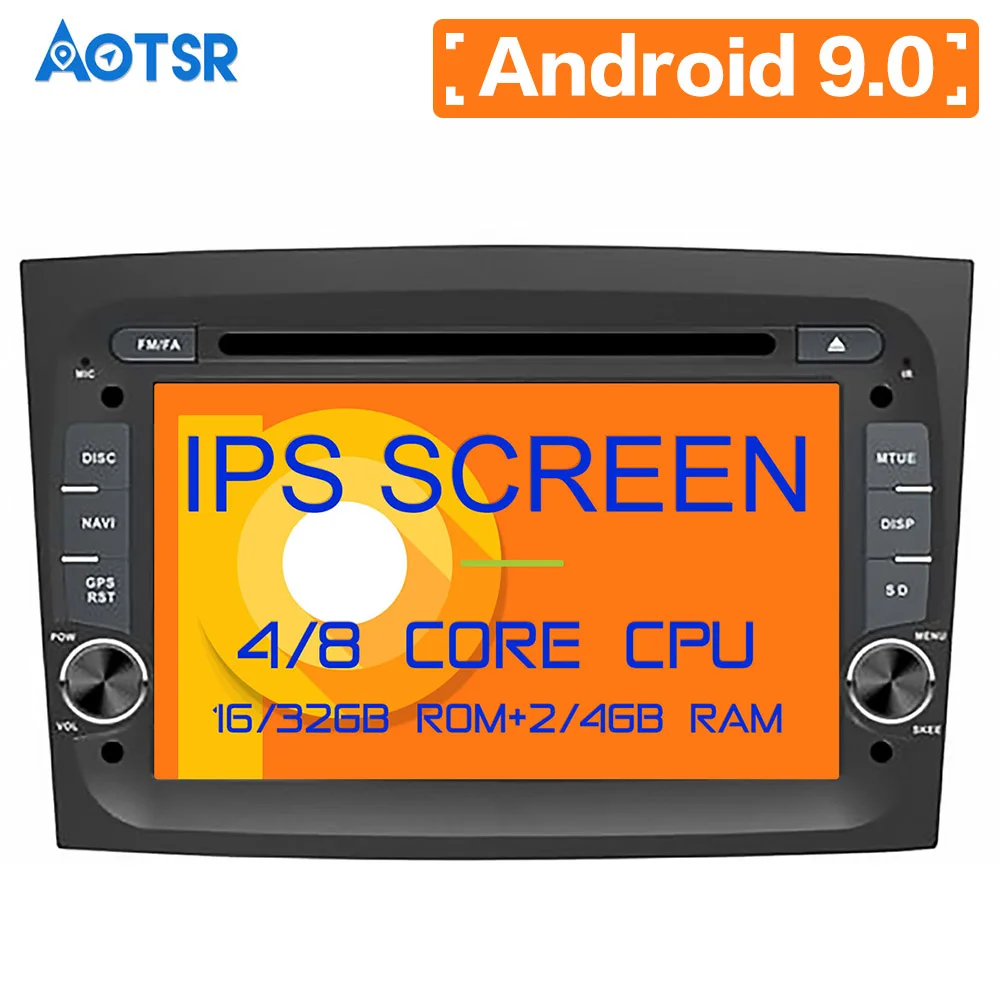 Android 9 Car DVD Player GPS Navigation Headunit for FIAT DOBLO 2016-2018 Auto Stereo Unit Vehicle Multimedia Pad radio tape | Автомобили