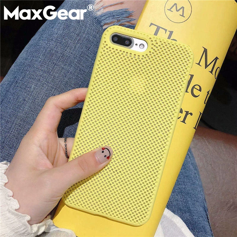 MaxGear Ударопрочный силиконовый чехол для телефона iPhone 6 6S 7 8 Plus X сетчатый