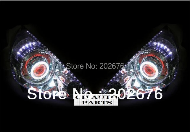 Фара для хэтчбека CHA 2003-2007 ANGEL EYE V3 со светодиодной бровью и светодиодный тором